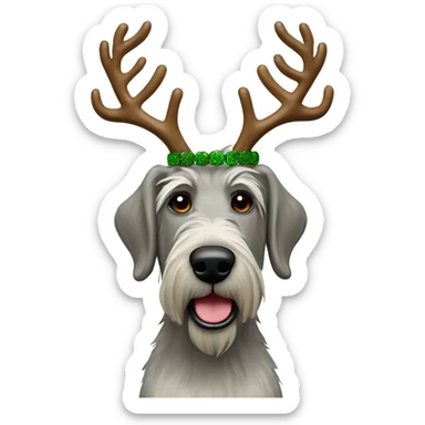  Irish wolfhound dog and reindeer antlers headband sticker