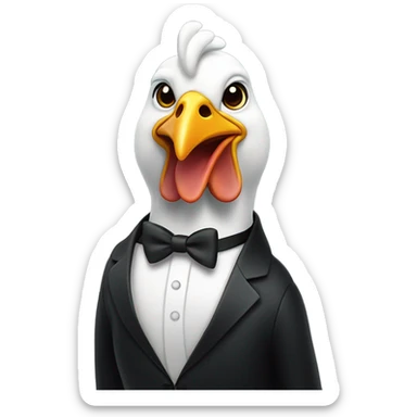 Chicken in a tux sticker