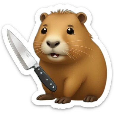 Capybara avec un couteau sticker