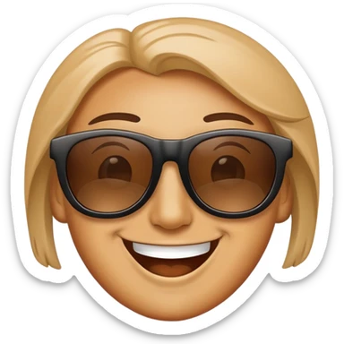 smiling face with sunglasses sticker