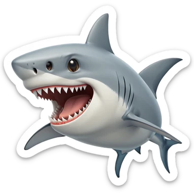 shark screaming laughing sticker