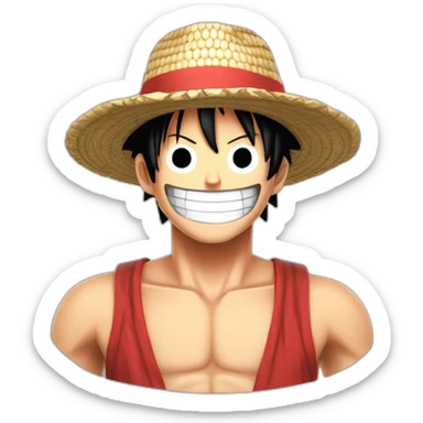Luffy one piece avec son chapeau de paille sticker