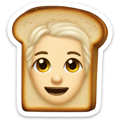 A piece of toast that looks like the queen of England  sticker