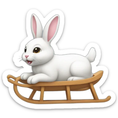 sled bunny sticker