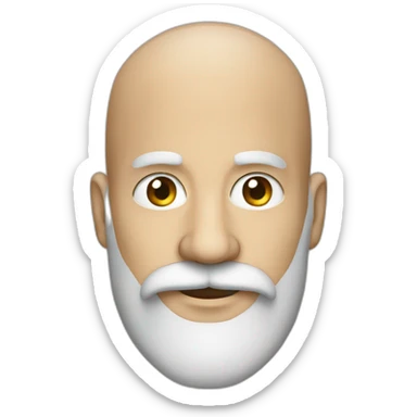 40 years old bald man with moustache and long beard sticker
