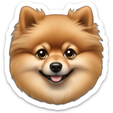 Pomeranian Brown hairy dog with black ears sticker