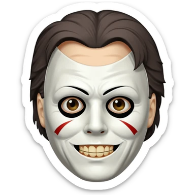 Micheal myers with a grin sticker