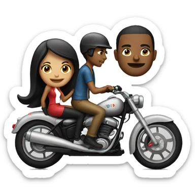 Couple on bullet bike with #NaYa on it sticker