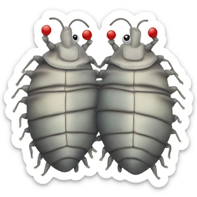 Isopod two hearts sticker