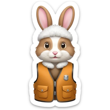 rabbit wearing bullet proof sticker