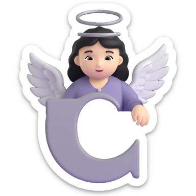 Letter C in multiple different shades of gray from light to dark, 50 shades of gray C, with angel halo sticker