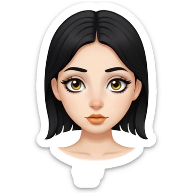 Dark haired girl with nose ring and eyeliner sticker