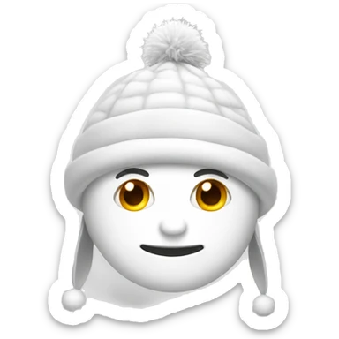 white winter hat sticker