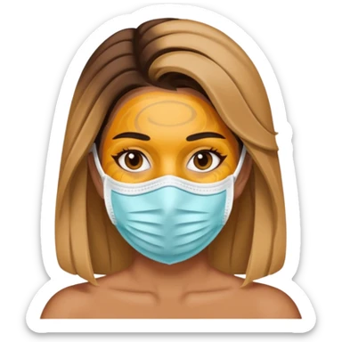 Mujer con mascarilla  sticker