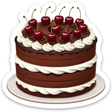 Black forest cake more darker sticker