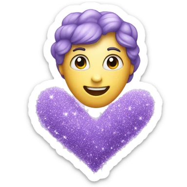 Lavender heart with sparkles  sticker