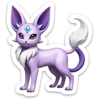 Shiny Exotic Espeon-Absol-Pokémon-Fakémon-hybrid-creature (full body) sticker