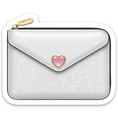 glitter white wallet sticker