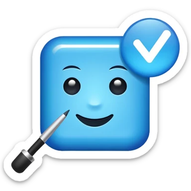 Make the emoji of roblox verify blue tick in rectangle sticker
