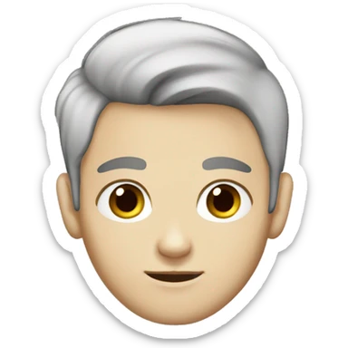 white skin brunette haired teen boy with brown eyes  sticker