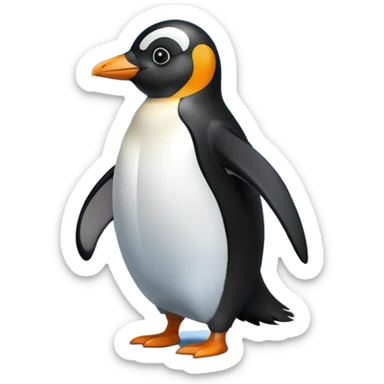 penguin walking to icy mountains sticker