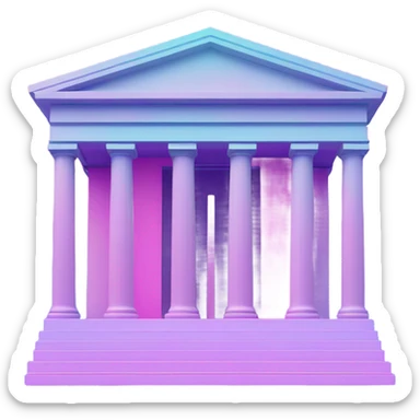 Vaporwave color themed bank emoji sticker