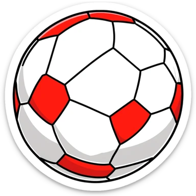 Soccer ball with Arsenal colors sticker