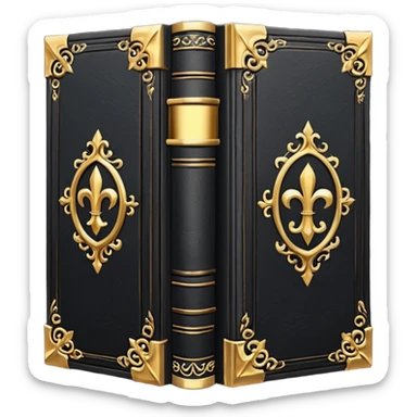 5 black gothic books sticker