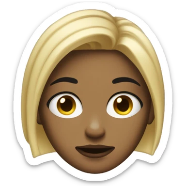 Girl with a split eye hair Black and blond sticker