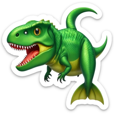 t-rex/fish combined sticker