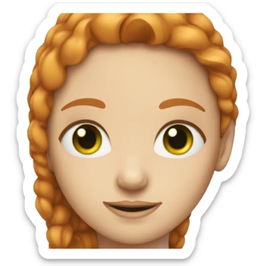 Female with long ginger hair  green eyes pale sticker