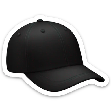 Plain black baseball cap on black screen sticker