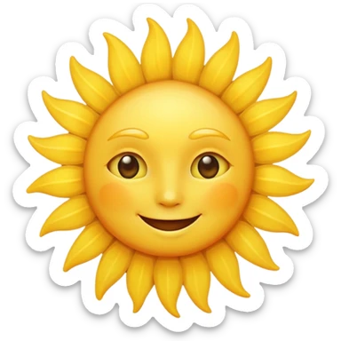 Sun with face sticker