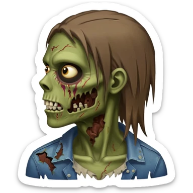Zumbi moreno com cabelo liso foto de perfil sticker