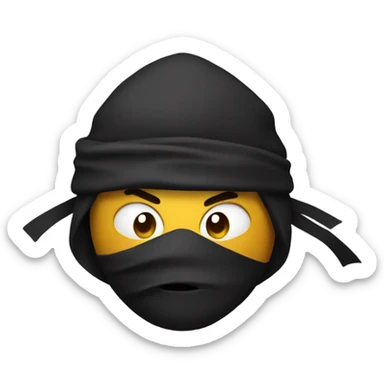 A poop emoji that is dressed as a ninja  sticker