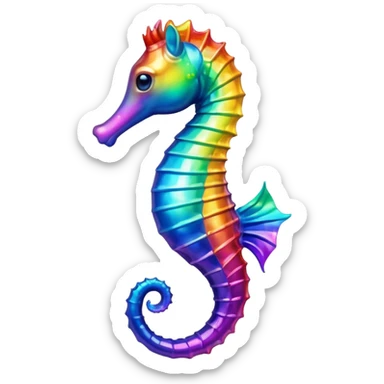 A seahorse that is rainbow sticker