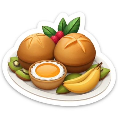 Crie uma bandeja de frutas e salgados coxinha e pão sticker