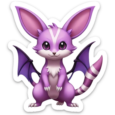 Shiny Furret-Espeon-Furret-Noibat-Noivern-Hybrid (Full body) sticker
