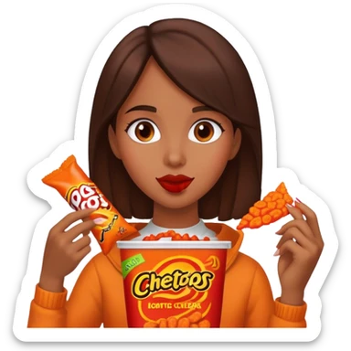 Hot Cheetos girl brunette sticker