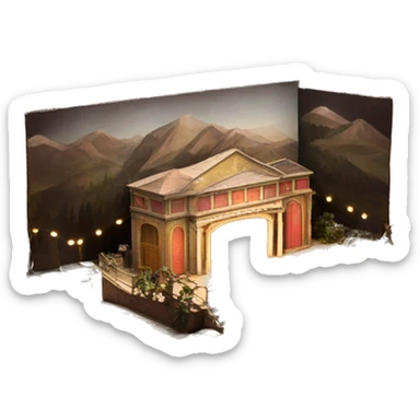 scenography scenic maquette model theatre set with lights sticker