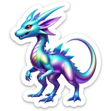 Epic complex shiny detailed Fakémon-creature sticker