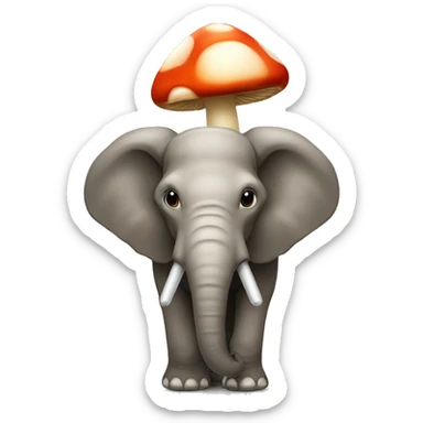 Mushrooms and elephant  sticker