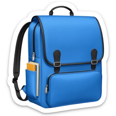 blue school bag inside notebook pen sticker