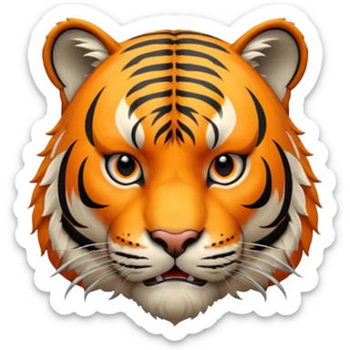 Roaring Dangerous tiger face sticker