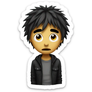 Sad emo with choppy hair  sticker