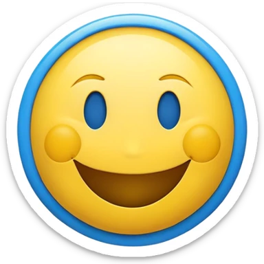 Ukrainian smiley face with blue and yellow colors of the Ukrainian flag sticker