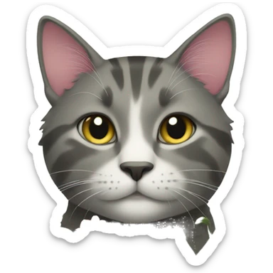 Gay cat with flowers sticker