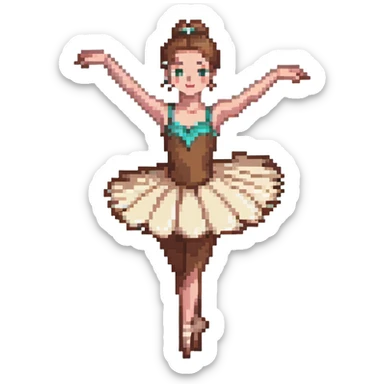 Ballerina with coffee-colored costume performing a pirouette sticker