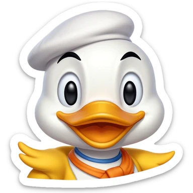 Donald Duck in classic emoji style, new pose sticker
