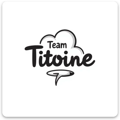 playful and casual TeamTitoine logo in hand drawn doodle style sticker